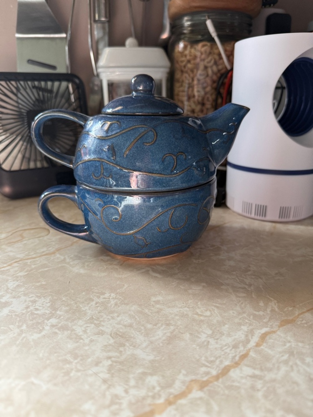 Blue Ceramic Teapot